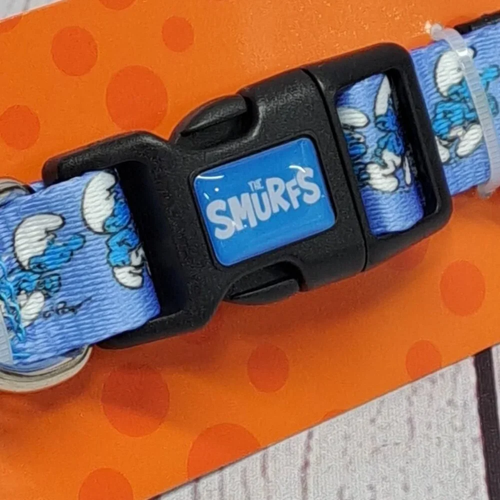 Peyo Smurfs All Over Graphics Pet Collar S/M 11